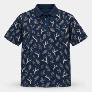 Quiet Antler Microprint Polo Shirt